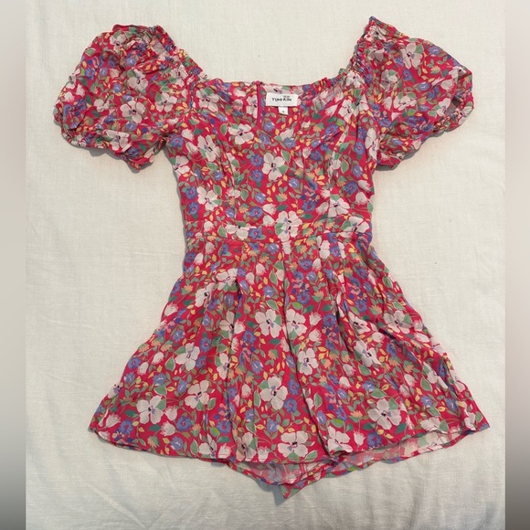 Yumi Kim Mindy Floral Short Sleeve Romper Small - Picture 5 of 8